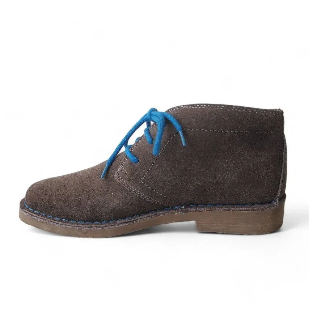 Eddie Bauer Bruce Suede Chukka Ankle Boots Grey / Blue Laces & Stitching Men 10M